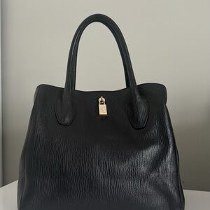 Furla Black Leather Laptop Bag